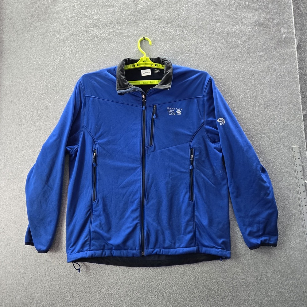 Mountain Hardwear Men Jacket XL Blue Softshell Gorpcore Logo Long Sleeve READ